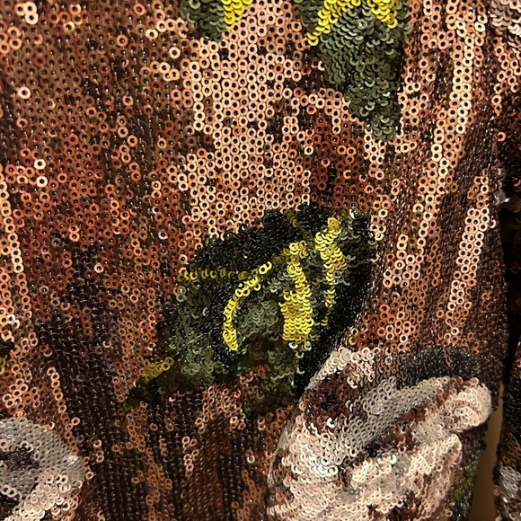 House of Harlow 1960 Lia Top Rose Gold Floral Shirt Sz Small - Picture 4 of 14